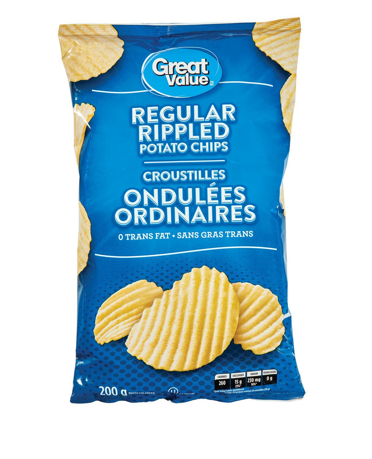 Great Value Regular Rippled Potato Chips 200g | Pocket Deliveries